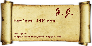 Herfert János névjegykártya